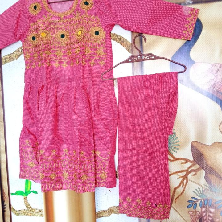 Ladies Kurta | College Girl 2 PC Suite | Dori Karhar Chunat Cotton 2 Pcs.