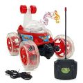 Rechargable Remote Control 360 Degree Twisting Stunt Car with Music & Lights and Charger for Kids - M10900. 