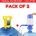 (Pack of 2) Manual Water Pump For 19 Liter Cans Large + Water Bottle Handle Lifter 19 Liter - 19 ltrs Water Bottle Handle Lifter - Easy Lifting For 19 Liter Water Bottle - Flat Water bottle Holder handle + Manual Water Pump For 19 Liter Cans Large. 