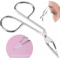 Eyebrow Tweezer Scissor Handle Flat Straight Tip Hair Plucker Stainless Steel Brow Tweezer. 