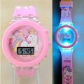 Girls Kids Children Cartoon Unicorn Collection Digital Electronic Flash Glow Up Light Colourful Birthday Party Gifts Watches. 