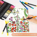 120 Colors upto 12 Acquarelle Brush Tip Art Markers Set – Dual Tip Watercolor Marker Pens for Calligraphy, Illustration, Hand Lettering, Drawing & Coloring – Artist Grade Ink for Kids & Adults. 