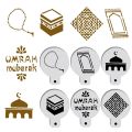 6pcs/set PET Mosque Mubarak Ramadan Design cake stencil , cookie Cappuccino Decorating Mousse Cake Template Tools cupcake decora. 