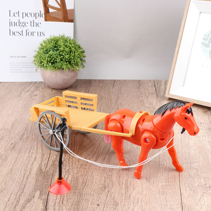 Robot Horse Toy Electronic Pony Pet Pulling Carriage Around Running Walking Electric Horse Toys For Kid Gifts