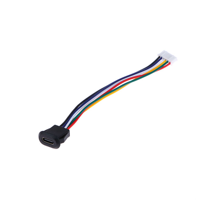6 Pin Press Type USB Connector Type-C Waterproof With PH 2.0 Female Socket High Current Fast Charging Jack Port With Data Pin Fengshi