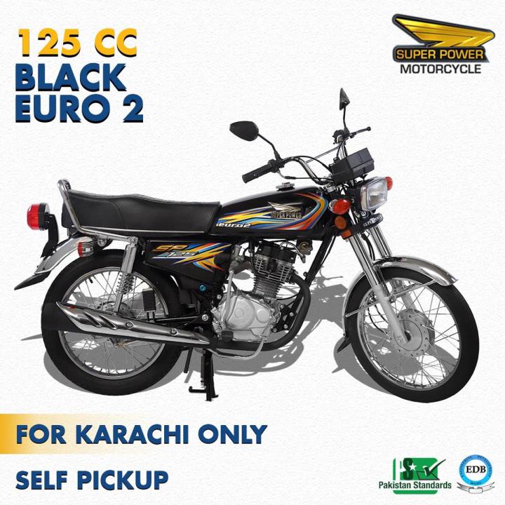 Super Power Euro2 Black 125cc Bike (Karachi Only) 7-10 working days