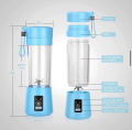 USB Rechargeable Juicer Blender 6 Blades Electric Blender Mini Portable Personal Size Juicer Cup USB Rechargeable Mixer 380ml Food Grade Water Bottle Portable Fruit Juicer Machine. 