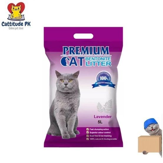 Premium Bentonite Cat Litter - 10L Lavender Fragnance - Imported