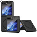 For Samsung Galaxy Z Flip 5 Case Shockproof Scrub Matte Suction Ring Soft Edge Silicone Frame Hard Clear Back Cover for Samsung Galaxy Z Flip5 Phone Cases. 