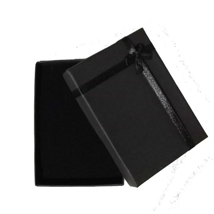 Beautiful Jewelry Box Black Necklace Box for Ring Gift Box Paper Jewelry Box Packaging Bracelet Earring Display with Sponge+ Box Gift Packaging Storage Box