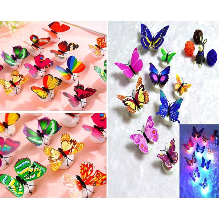 Glow In The Dark Led Butterflies Night Light Led Color Changing For Kids Room Glowing