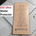 Samsung Galaxy S22 Ultra Ceramic Matte protector 360 jelly Sheet Full 9d edge to Edge Full Glue Jell Not a UV glass. 
