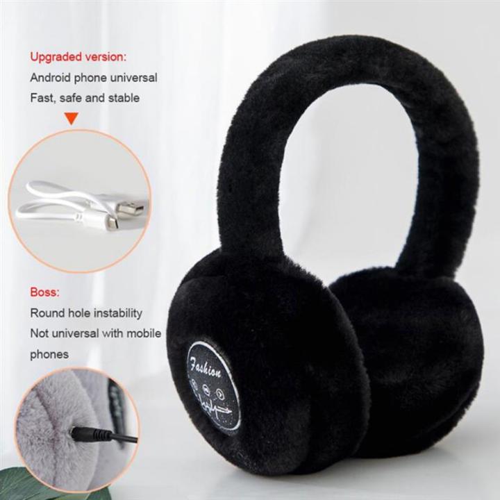 Wireless Bluetooth Headphones For Women Girl Gift Warm Fluffy Earmuff Headphone For Women Winter Earphones