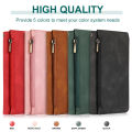 Applicable A72 Skin-Sensitive Zipper Protective Sleeve A32 Zipper Nine Card Multi-Function Mobile Phone Leather Case. 