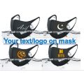 Name/Logo/text on Ninja Mask/black mask. 