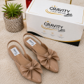 Gravity Footwear Women's Bow Pointed Toe Slingback Flats | Stylish Ladies Pumps | Comfortable Flat Shoes | Casual Party Wear Pumps | Soft Cushion Ladies Sandals | Fashion Footwear for Girls | Black, Beige & White. 