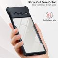 Google Pixel 6 Pro Back Cover Case Armor | PC and TPU | Clear - Black. 
