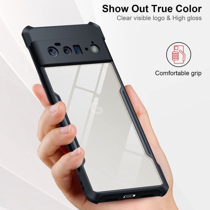 Google%20Pixel%206%20Pro%20Back%20Cover%20Case%20Armor%20%7C%20PC%20and%20TPU%20%7C%20Clear%20-%20Black%20-%20Image%207