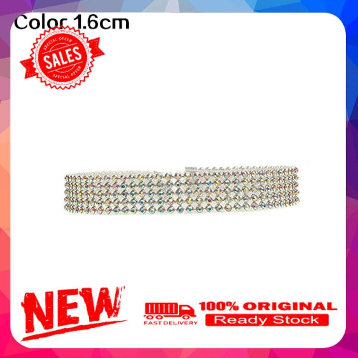 Women's Fashion Full Rhinestones Sparkling Choker Short Collar Necklace Jewelry