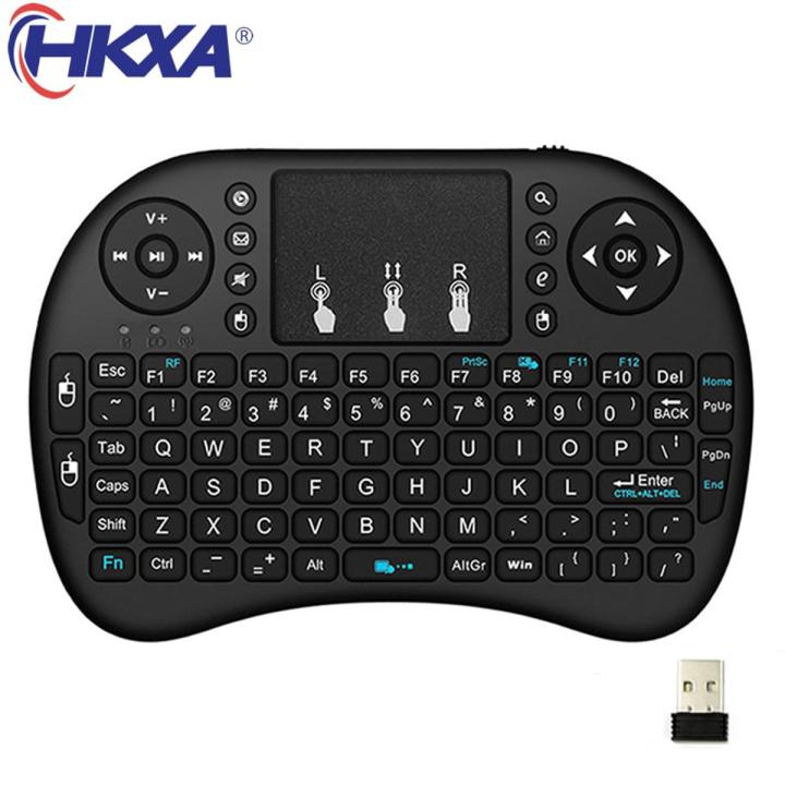 HKXA I8 Russian English Version 2.4Ghz Wireless Keyboard Air Mouse With Touchpad Handheld Work With Android TV BOX Mini PC 18
