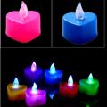 12 Pieces Heart Shape LED Candles - Wedding / Mehandi / Moyon / Birthday / Anniversary  Colorful Mini Electronic Candle Heart Shape Flashlight Safety Simulation Smokeless Night LED Light. 