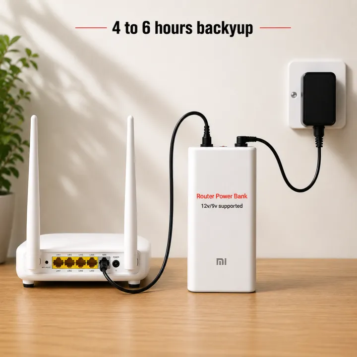 Router Power Bank 12V 9V Supported WiFi Router UPS Power Bank 4 to 6 ...
