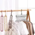Multiple Clothes Hanger Space Saving Wardrobe Organizer with 9 Holes for Shirts and Pants. 