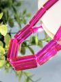 15 Glass Crystal Transparent Multicolor 20mm Square Tube Beads for DIY, Jewelry Making, Crafting – 20mm Long Stick Shape Beads | 28 pcs Mix Set. 