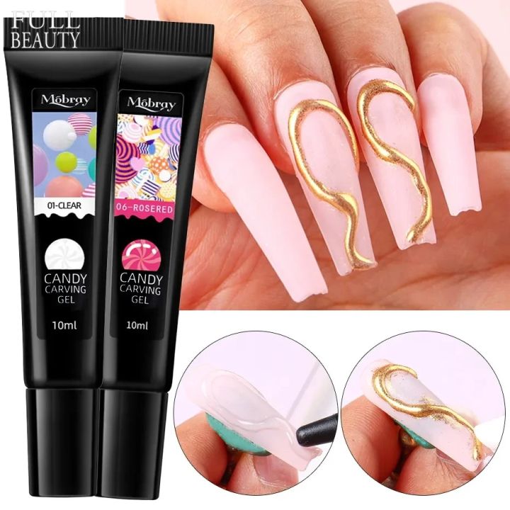 5D Pudding Nail Gel Tube Candy Emboss Painting Solid Gel Polish Translucent Gummy Jelly Gum INS Korean-Style DIY Nail Art Decor