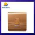 Two Way-1 Gang Electric China Fitting Sheet China Switch Board- Metal Series (Golden Colour). 