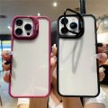 HOCE Luxury Invisible Folding Holder Camera Lens Stand Case For iPhone 14 11 12 13 15 Pro Max 15 Plus Hard Clear Shockproof Phone Cover. 