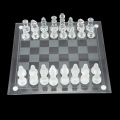 Fine Glass Chess Game Set Glass Chess Pieces Crystal Mirror Chess Board Contemporary Chess. 