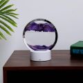 Sandscape Painting 3D Moving Sand Art Hourglass Timer, Decorative Showpiece with Metal Stand. 