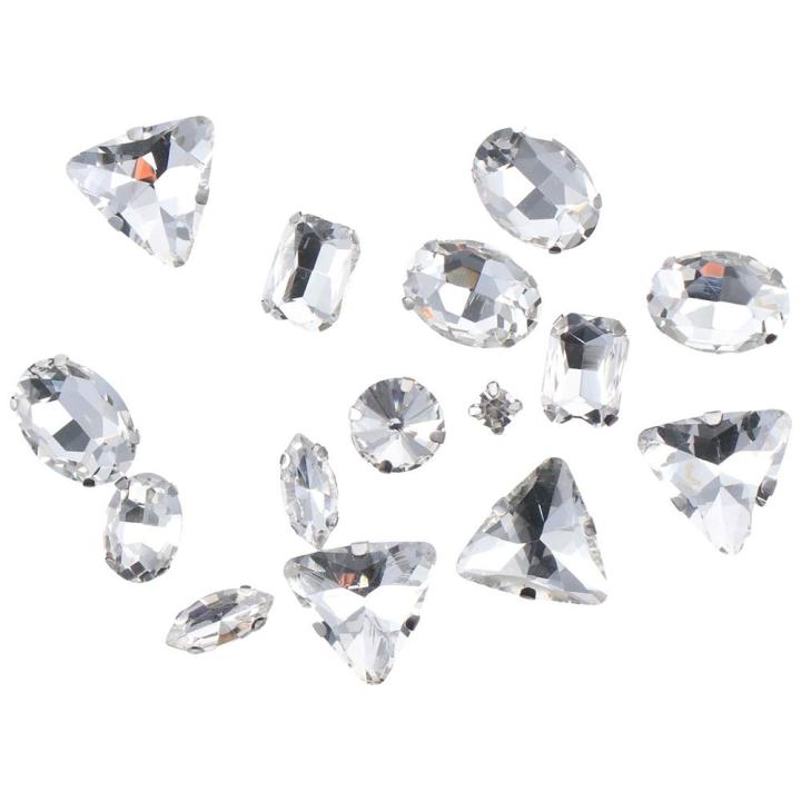 130%20PCS%20Glass%20Rhinestones%20Sew%20on%20Rhinestones%20DIY%20Craft%20Jewelry%20Making%20Mixed%20Shapes%20Crystal%20Clear%20Rhinestones%20for%20Crafts%20Flatback%20Silver%20Claw%20Rhinestone%20Applique%20Shoes%20-%20Image%208