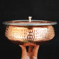 Copper Handi for Serving | Copper outside Steel Inside | 10 inch | Hammered Design. 