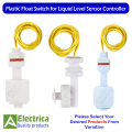 P45/ p52mm/ 90° Horizontal PP Liquid Water Level Float Switch for Water Level Sensing Water Tank Pool Liquid Level Sensor Controller by Electrica. 