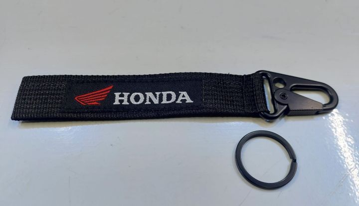 Strap Key Chain Honda Black Metal hook key chain with black key ring