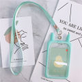 Name Badge Holder With Lanyard Children Card Sets Neck Pouch Cartoon Silica Gel Card Holder ID Card Holder. 