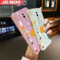 JIUMOO For OPPO Reno Z Case Cartoon Cute Bear Side Phone Case Square Edge Pattern Silicone Luxury Plating Casing Full Back Cover Camera Protection Cases Shockproof Softcase. 