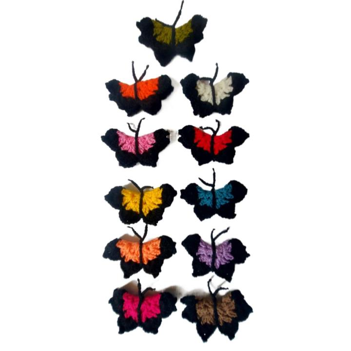 butterfly, crochet butterfly for craft,dress,buttons, clips for girls