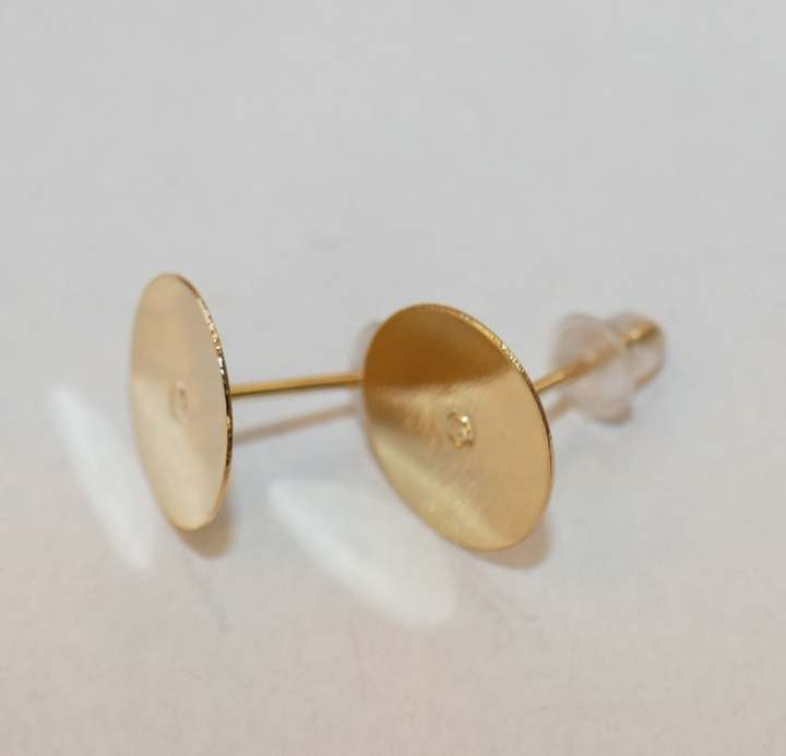 50/Pcs Hypo Allergenic Stainless Steel Earring Posts Base Flat Pad Blanks Pin Studs and Clear Rubber Earring Backs/Earring Back Stopper, Safety Back Jewelry Making Findings