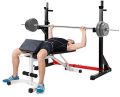 Multi-Function Adjustable Squat Rack Barbell Rack Dip Stand Barbell Stand Weight Lifting Rack Gym Family Fitness Adjustable Squat Rack Weight Lifting Bench Press Dipping Station, Height Range 40.6" to 64.2". 