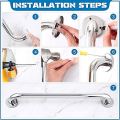1 Pc - Shower Grab Bar, Stainless Steel Bathroom & Shower Handle, Bathroom Balance Bar, Safety Hand Rail Support (Senior & Disability Assist Bath Handle for Mobility & Support) - 1 Piece. 