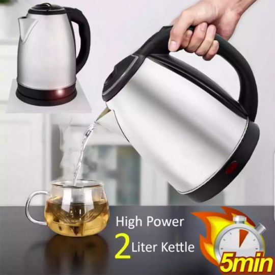 Electric Kettle 2.0 Liter  - stainless steel body - automatic instant heating- high quality - kettle for tea - for Daily Kitchen Use - Hot Water Kettle Elegant Design