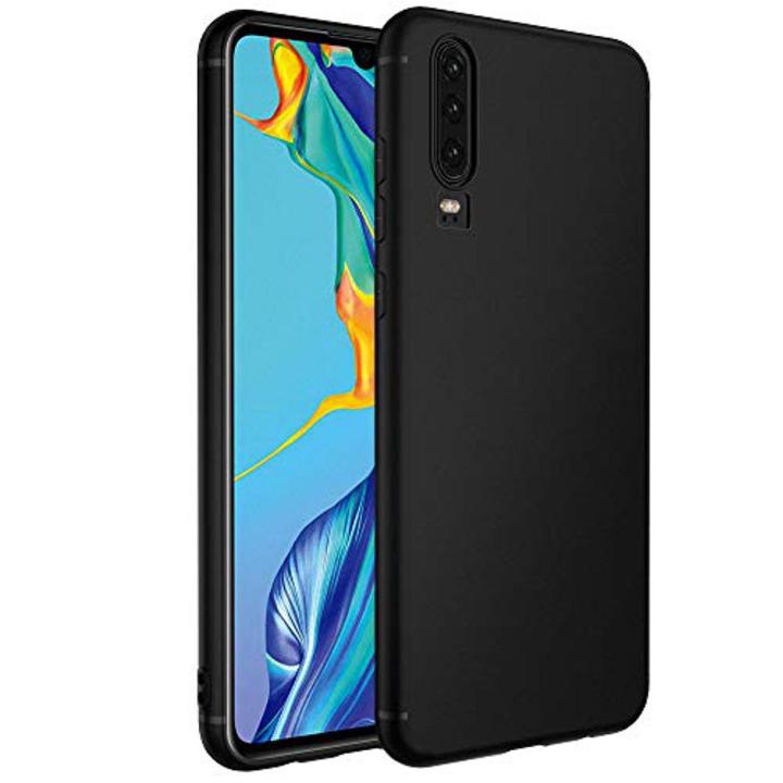 Huawei P30 MATTE BLACK FLEXIBLE TPU CASE SLIM COVER - SHOCKPROOF