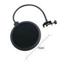 Microphone Pop Filter Shield Dual Layers Wind Proof Screen Flexible 360° Gooseneck Clip Stabilizing Arm for Recording Broadcasting Streaming. 