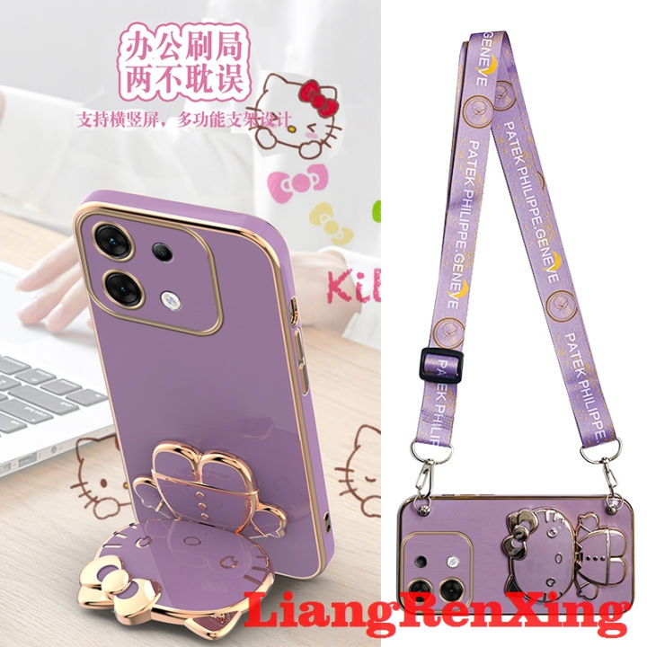 Casing Infinix zero 30 5G Infinix zero 30 4G phone case softcase electroplated silicone shockproof cover new design hanging neck crossbody lanyard for girls with Holder back cover wdktm02