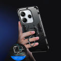 Quiberk for Xiaomi Redmi Note 14 4G 5G Note 14 Pro+ Plus 5G Case Shockproof Armor Metal Ring Stand Holder Hard Protective Cover. 