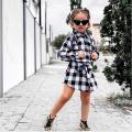 Fashion Infant Baby Kid Girl Summer Autumn Dress Clothes Long Sleeve Plaids Shirt Dress Casual Outfit Clothes For 18M-5Y. 