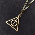 New Triangle 3 Color Movie Har-Ry Triangle Artifact Pendant Necklace Movie Trendy Jewelry Long Chain Dropshipping. 